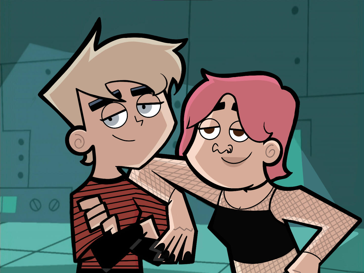 Two people replacing Danny Fenton and Tucker Foley in a screenshot from Danny Phantom